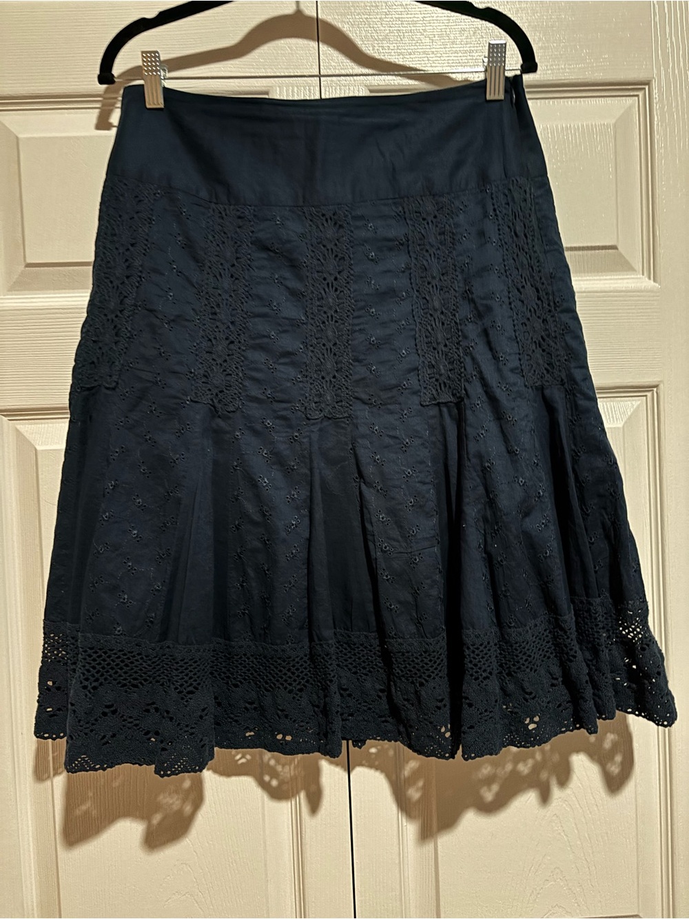 Vintage Jessica Embroidered Cotton Knee Length Skirt Size 10